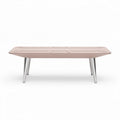 Table basse en bois couleur rose avec pieds en métal 120 x 60 x 45cm