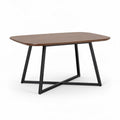 Table rectangulaire en bois finition chêne 120 x 80 x 75cm avec pieds métalliques noirs