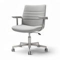 Chaise de bureau réglable en hauteur avec accoudoirs grise en tissu 50 x 60 x 90cm
