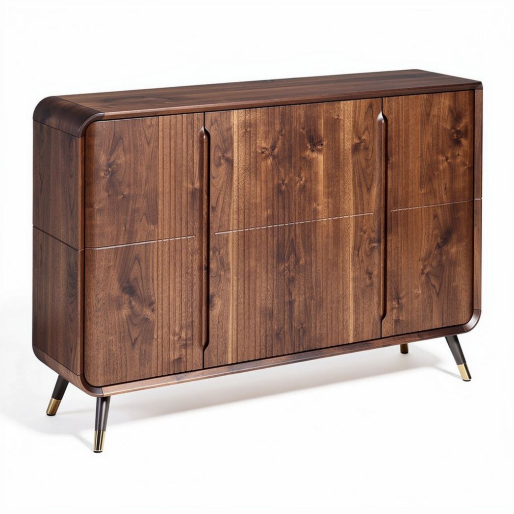 Buffet en bois noir avec portes coulissantes dimensions 150 x 40 x 90cm