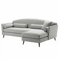 Canapé moderne en tissu gris avec accoudoirs et coussins décoratifs 200 x 90 x 85cm